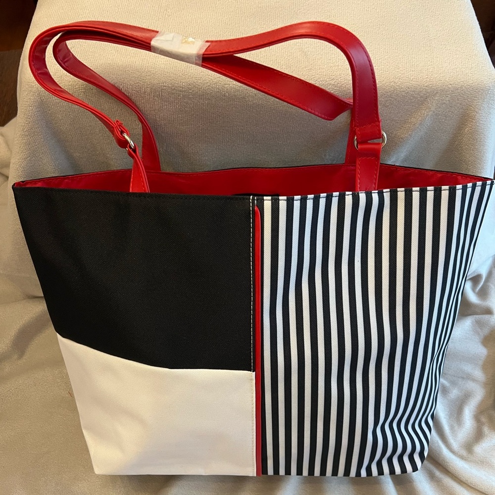 Lancôme Black/Red/White Tote